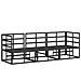 Mobili da Esterno con cuscino con cuscino 3 pcs Nero Alluminio - Foto miniatura 4
