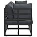 Mobili da Esterno con cuscino con cuscino 3 pcs Nero Alluminio - Foto miniatura 6