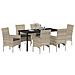 Set da Pranzo per Giardino 7 pcs Grigio chiaro Poly Rattan - Foto miniatura 3