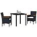 Set da Pranzo per Giardino con cuscino 3 pcs Nero Poly Rattan - Foto miniatura 3