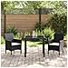 Set da Pranzo per Giardino con cuscino 3 pcs Nero Poly Rattan - Foto miniatura 4