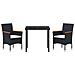 Set da Pranzo per Giardino con cuscino 3 pcs Nero Poly Rattan - Foto miniatura 7