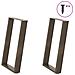 Gambe per tavolo da pranzo a forma di U 2 pz in acciaio naturale 60x(72-73) cm - Foto miniatura 1