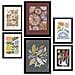 Set Di 6 Stampe Stampe Di Fiori Nella Collezione Di Stampe Etniche, Cornici Decorative Estetiche Per Stampe Artistiche Da Parete Per La Casa A3 & A4 Cornice Nera - Foto miniatura 1