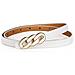 Cintura Da Donna In Pelle Pu Con Otto Fibbie - Accessorio Elegante Per Abiti E Camicie White - Foto miniatura 2