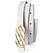 Cintura Da Donna In Pelle Pu Con Otto Fibbie - Accessorio Elegante Per Abiti E Camicie White - Foto miniatura 1