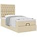 Struttura Letto Pouf con Materasso Crema 90x190 cm in Tessuto - Foto miniatura 5