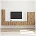 Set di Mobiletto da TV a Parete 6 pcs Rovere artigianale - Foto miniatura 2
