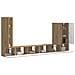Set di Mobiletto da TV a Parete 6 pcs Rovere artigianale - Foto miniatura 3