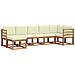 Set di divani da esterno con cuscino 7 pcs Naturale e Crema - Foto miniatura 1