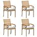 Sedie da giardino con cuscino 4 pcs Beige e Bianco Crema - Foto miniatura 1
