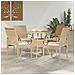 Sedie da giardino con cuscino 4 pcs Beige e Bianco Crema - Foto miniatura 2