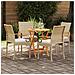Sedie da giardino con cuscino 4 pcs Beige e Bianco Crema - Foto miniatura 3