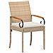 Sedie da giardino con cuscino 4 pcs Beige e Bianco Crema - Foto miniatura 4