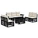 Set Divano da Giardino 8 pz Nero e Bianco Crema polyrattan - Foto miniatura 1