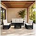 Set Divano da Giardino 8 pz Nero e Bianco Crema polyrattan - Foto miniatura 10