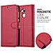 Custodia Compatibile Con Honor 6a In Rosso Carminio - Coperchio Protettiva Con Chiusura Magnetica, Funzione Stand E Tasca Per Le Carte - Foto miniatura 3
