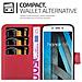Custodia Compatibile Con Honor 6a In Rosso Carminio - Coperchio Protettiva Con Chiusura Magnetica, Funzione Stand E Tasca Per Le Carte - Foto miniatura 4