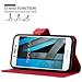 Custodia Compatibile Con Honor 6a In Rosso Carminio - Coperchio Protettiva Con Chiusura Magnetica, Funzione Stand E Tasca Per Le Carte - Foto miniatura 6
