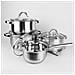 Mr-2021 Batteria Da Cucina, Acciaio Inox. , 9 Pezzi, Induzione, Coperchi, Sottopentola Argento - Foto miniatura 2