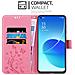 Custodia Compatibile Con Oppo Reno6 5g In Rosa Fiore - Coperchio Protettivo In Design Floreale Con Chiusura Magnetica, Funzione Stand E Slot Per Carte - Foto miniatura 2