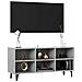 Mobile TV con Gambe in Metallo Grigio Cemento 103,5x30x50 cm - Foto miniatura 3
