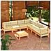 Set Divani Da Giardino 8 Pz Con Cuscini Crema In Massello Di Pino - Foto miniatura 1