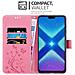 Cadorabo Custodia Compatibile Con Honor 8x In Rosa Fiore - Coperchio Protettivo In Design Floreale Con Chiusura Magnetica, Funzione Stand E Slot Per Carte - Foto miniatura 3