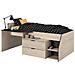 Letto Combinato Per Bambini - Rovere Jackson E Decoro Nero - 90 X 190/200 Cm - Foto miniatura 1