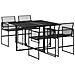 Set Da Pranzo Da Giardino 5 Pz Nero In Polyrattan - Foto miniatura 1