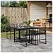 Set Da Pranzo Da Giardino 5 Pz Nero In Polyrattan - Foto miniatura 8