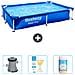 Piscina Fuori Terra - Rettangolo - 221x150x43 Cm - Blu - Include Accessori Coordinati Cb37 - Foto miniatura 1