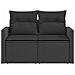 Divano Da Giardino Con Cuscini A 2 Posti Nero In Polyrattan - Foto miniatura 3
