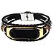 Cinturino Per Orologio In Pelle Per Xiaomi Mi Band 3/4, Nero E Oro - Foto miniatura 1
