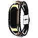 Cinturino Per Orologio In Pelle Per Xiaomi Mi Band 3/4, Nero E Oro - Foto miniatura 3