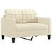Divano a 2 Posti con Cuscini Crema 120 cm in Similpelle - Foto miniatura 4