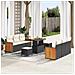 Set da giardino  9 pezzi con cuscini Nero Polyrattan Acacia, Divano da giardino 2 posti  con cuscini Nero Polyrattan, Set da pranzo da giardino 3 pezzi con cuscini Nero Polyrattan Acacia - Foto miniatura 2
