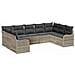 Set divani giardino 9 pezzi con cuscini Grigio Chiaro Rattan polietilene,  Divano giardino 2 posti con cuscini Grigio Chiaro Rattan polietilene - Foto miniatura 1