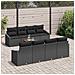 Set Divano Giardino da 9 Pezzi con Cuscini Nero Polyrattan Acacia - Foto miniatura 3