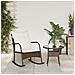 Sedia a Dondolo da Giardino con Cuscini in Polyrattan Marrone - Foto miniatura 3