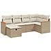 Set Divano da Giardino 6 pz con Cuscini Beige in Polyrattan - Foto miniatura 1