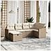 Set Divano da Giardino 6 pz con Cuscini Beige in Polyrattan - Foto miniatura 2
