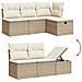 Set Divano da Giardino 6 pz con Cuscini Beige in Polyrattan - Foto miniatura 3