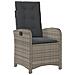 Set da Pranzo da Giardino 3 pz con Cuscini in Polyrattan Grigio - Foto miniatura 4