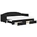 Divano Letto Estraibile con Cassetti Nero 80x200 cm in Tessuto - Foto miniatura 1