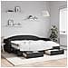 Divano Letto Estraibile con Cassetti Nero 80x200 cm in Tessuto - Foto miniatura 2