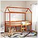 Letto a Soppalco con Tetto Marrone Cera 90x200 cm Legno di Pino - Foto miniatura 2