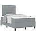 Letto con Box Spring e Materasso Grigio Chiaro Matrimoniale Compatto in Tessuto - Foto miniatura 1