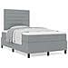 Letto con Box Spring e Materasso Grigio Chiaro Matrimoniale Compatto in Tessuto - Foto miniatura 4