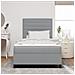 Letto con Box Spring e Materasso Grigio Chiaro Matrimoniale Compatto in Tessuto - Foto miniatura 5